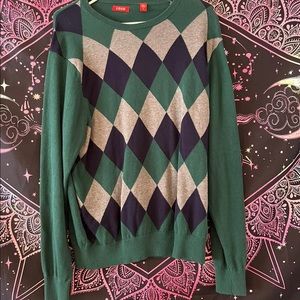 Green Argyle Sweater